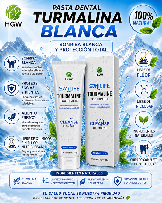 Kit x 2 Pasta Blanqueadora de Turmalina blanca SIN FLUOR